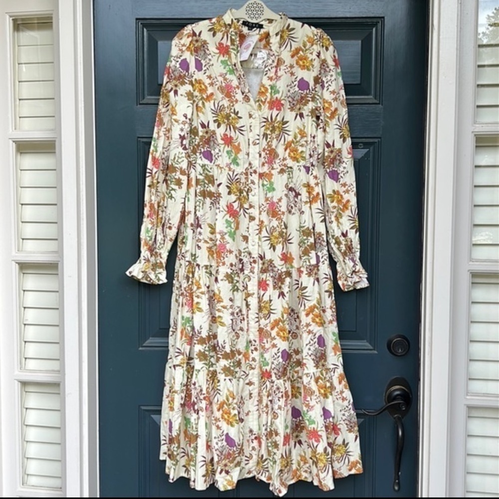 Fore Briar Floral Midi Dress NWT